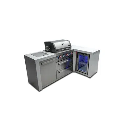 Mont Alpi Mai400-d90fc 32-inch 4-burner 78000 Btu 90 Degree Corner Stainless Steel Gas Outdoor Kitchen Barbecu