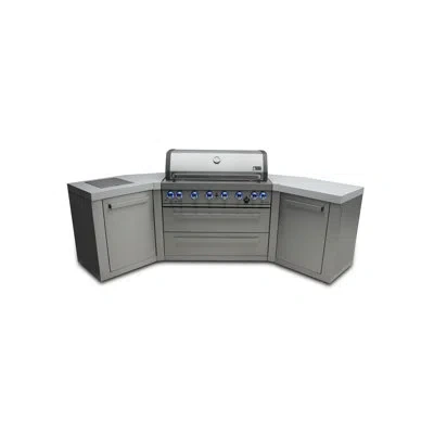 Mont Alpi Mai805-45 44-inch 6-burner 115000 Btu 45 Degree Stainless Steel Gas Outdoor Kitchen Bar Barbecue Isl