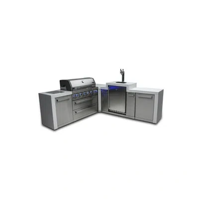Mont Alpi Mai805-d90keg 44-inch 6-burner 115000 Btu 90 Degree Corner Deluxe Stainless Steel Gas Outdoor Kitche