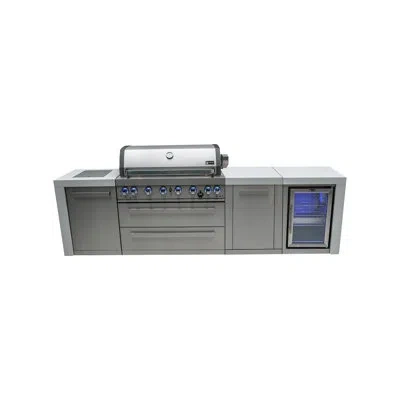 Mont Alpi Mai805-dfc-exc 6-burner 115000 Btu Deluxe Stainless Steel Island Outdoor Kitchen Bbq Gas Grill + Fri
