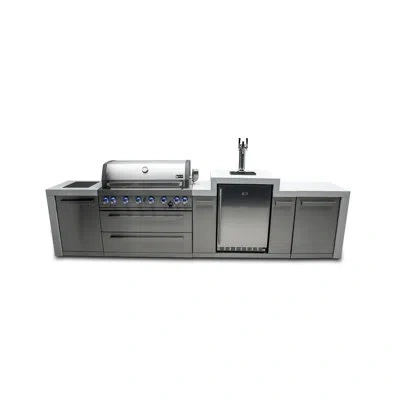 Mont Alpi Mai805-dkeg 44-inch 6-burner 115000 Btu Deluxe Stainless Steel Outdoor Kitchen Bar Gas Barbecue Isla
