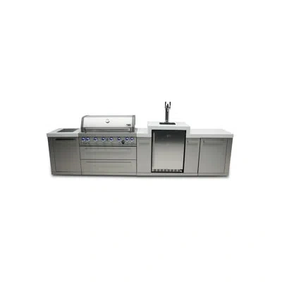 Mont Alpi Mai805-keg 44-inch 6-burner 115000 Btu Stainless Steel Outdoor Kitchen Bar Gas Barbecue Island Grill