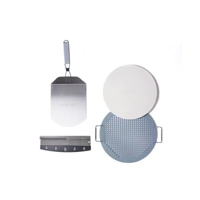 Mont Alpi Mapk Universal Outdoor Grill Pizza Making Converter Kit - Pizza Stone Rest With Handles, 15" Pizza S In Stainless Steel