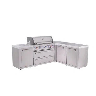 Mont Alpi Original Series 94"w X 75"d X 46"h L-shaped Stainless Steel Premium Outdoor Kitchen Island With Side
