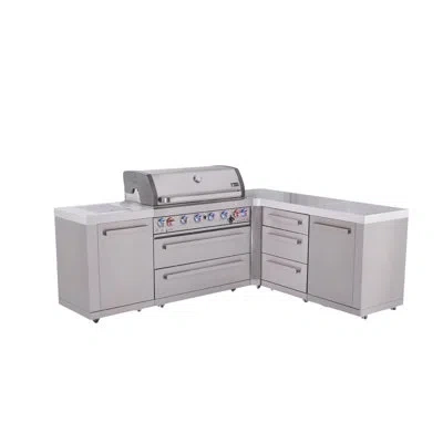 Mont Alpi Original Series 94"w X 75"d X 46"h Stainless Steel Premium L-shaped Outdoor Kitchen Island With Side