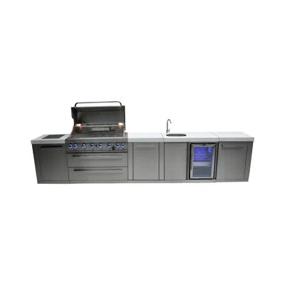 Mont Alpi Premium 157"w X 23"d X 46"h Stainless Steel Modular Outdoor Kitchen Island With Refrigerator + Bever