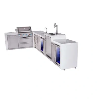 Mont Alpi Premium 4-burner 82"x161" L-shaped 400 Deluxe Stainless Steel Modular Outdoor Kitchen Island Bbq Gas