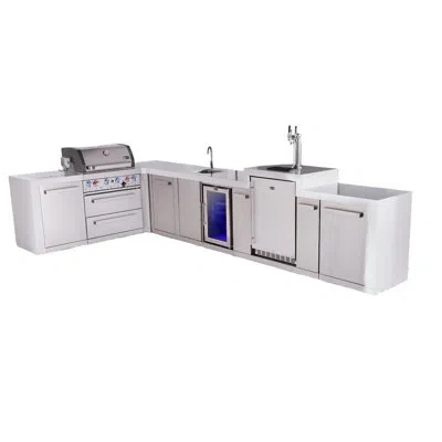 Mont Alpi Premium 4-burner 82"x161" L-shaped 400 Deluxe Stainless Steel Modular Outdoor Kitchen Island Bbq Gri