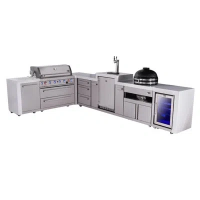 Mont Alpi Premium 6-burner 94"x156" L-shaped 805 Deluxe Stainless Steel Modular Outdoor Kitchen Island Bbq Gri