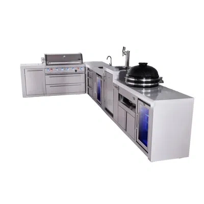 Mont Alpi Premium 6-burner 94"x161" L-shaped 805 Deluxe Stainless Steel Modular Outdoor Kitchen Island Bbq Gas
