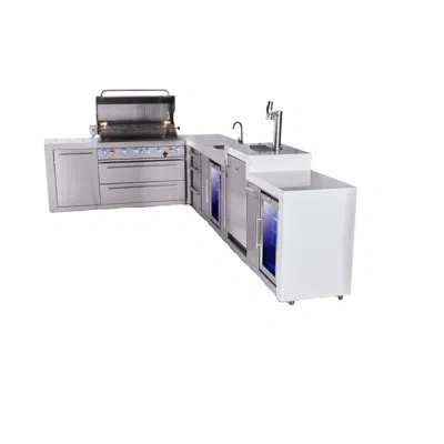 Mont Alpi Premium 6-burner 94"x161" L-shaped 805 Deluxe Stainless Steel Modular Outdoor Kitchen Island Bbq Gri