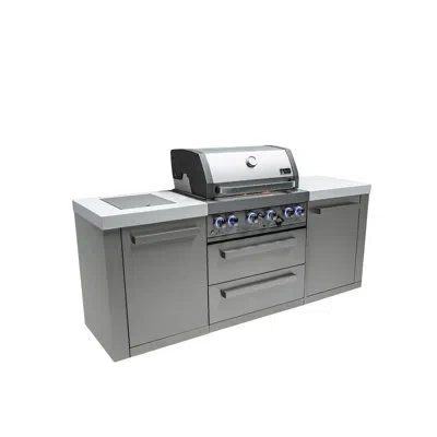 Mont Alpi Premium 82"w X 23"d X 46"h Stainless Steel Modular Outdoor Kitchen Island With Infrared Side Burner 