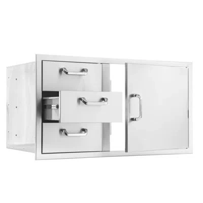 Mont Alpi Signature 260 Series 39" W X 23" H Commercial Grade 304 Stainless Steel Outdoor Kitchen Island Bbq G