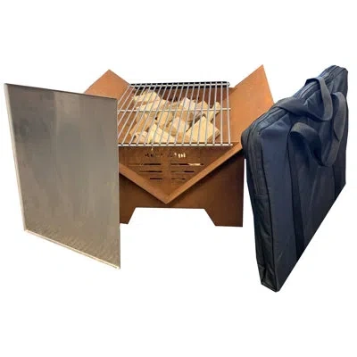 Mont Alpi Steel Wood Burning Fire Pit In Brown