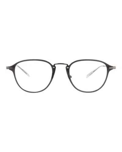 Pre-owned Mont Blanc Men's  Roundframe Injection Optical Frames In Grey Ruthenium Transparent (mb0155o/30010178