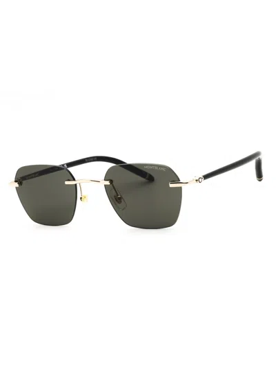 Mont Blanc Metal Rectangular Men's Sunglasses In Brown