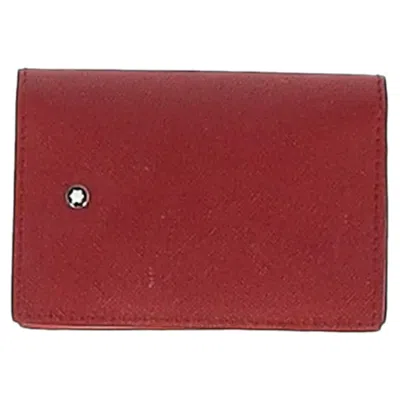 Mont Blanc Montblanc Flap Card Holder In Red Calf Leather