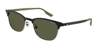Mont Blanc Montblanc Men's 53mm And Sunglasses Mb0183s-004-53 In Green