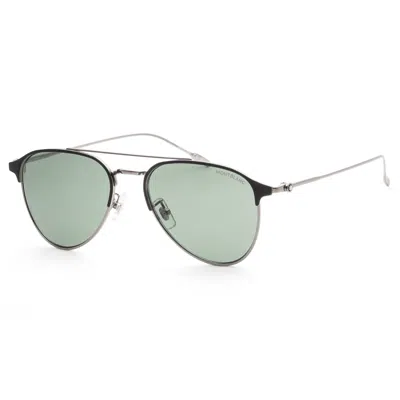 Mont Blanc Montblanc Men's 55mm Ruthenium Sunglasses Mb0190s-002-55 In Green