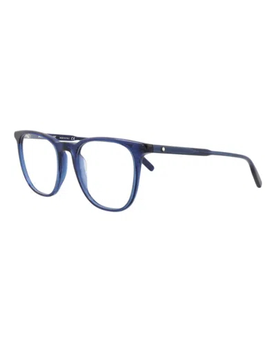 Mont Blanc Montblanc Women's 51 Mm Burgundy Eyeglasses In Blue