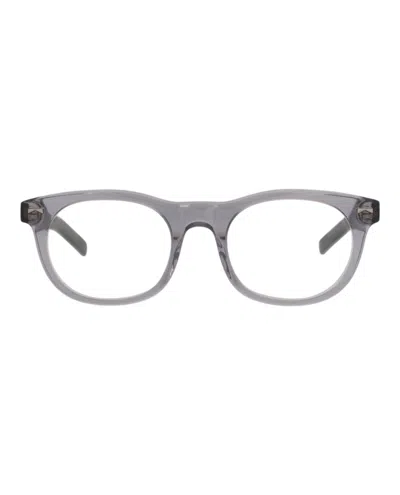 Mont Blanc Round-frame Acetate Optical Frames In Gray