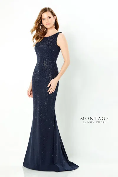Montage 220950 Long Fit Formal Evening Dress In Blue
