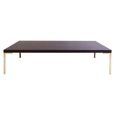 Pre-owned Montage Astor Cocktail Table In Ebonized Walnut With Brass Legs By , 60" X 24" In Brown