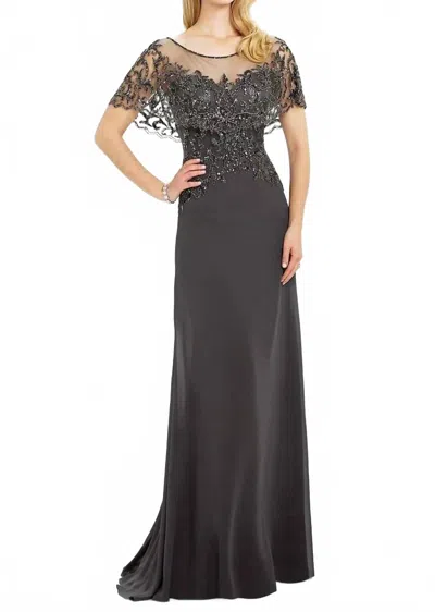 Montage By Mon Cheri 217947 Evening Dress In Dark Grey In Gray