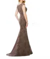 Montage By Mon Cheri Crepe Lace Fit And Flare Gown In Mocha