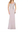Montage By Mon Cheri Sheath V-neckline Formal Gown In Mink