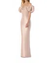 Montage By Mon Cheri Taffeta Fitted Evening Gown In Petal In Neutral