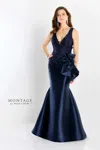 Montage M2206 Long Chic Mermaid Evening Formal Dress In Blue