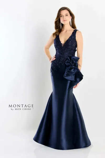 Montage M2206 Long Chic Mermaid Evening Formal Dress In Blue