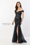 Montage M2240 Sequin Long Split Formal Dress In Multi