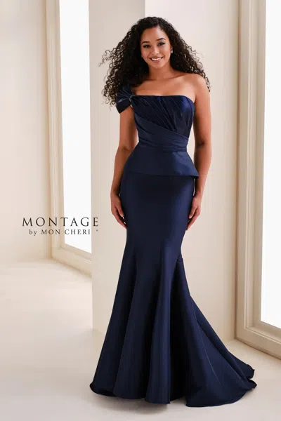 Montage M4200 Long Mermaid Evening Formal Dress In Blue