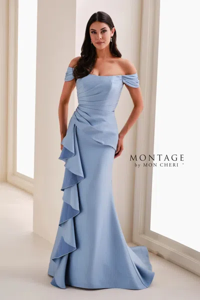 Montage M4202 Mermaid Long Formal Evening Dress In Blue