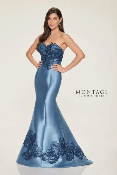 Montage M841 Long Mermaid Lace Formal Dress In Purple