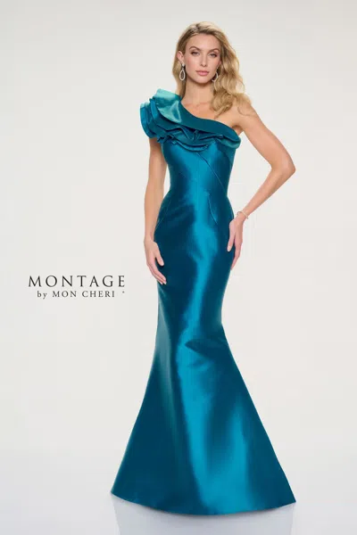 Montage M844 Mermaid Long Evening Formal Dress In Blue