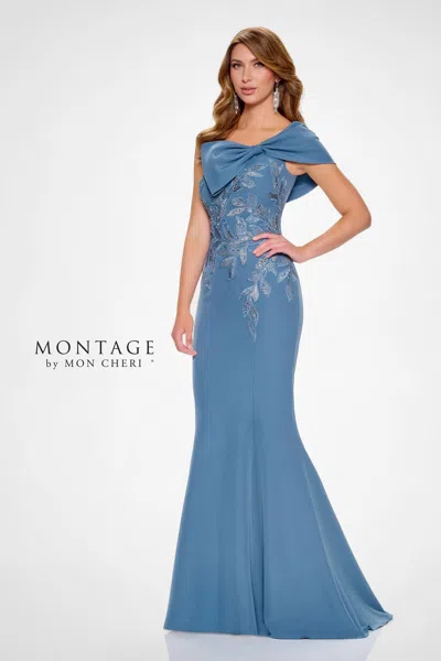 Montage M845 Fitted Long Mermaid Formal Dress In Purple