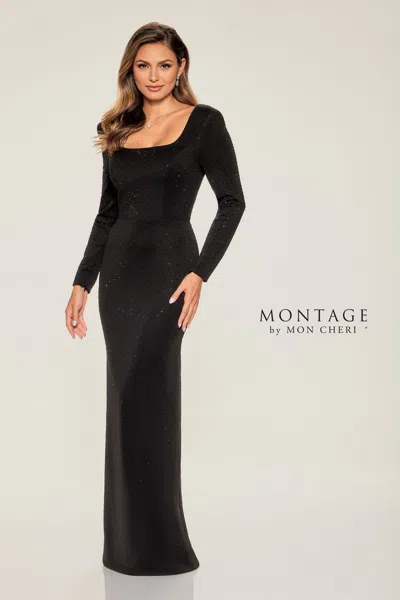Montage M851 Long Evening Chic Formal Dress In Black
