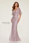 Montage M856 Long Mermaid Formal Dress In Pink