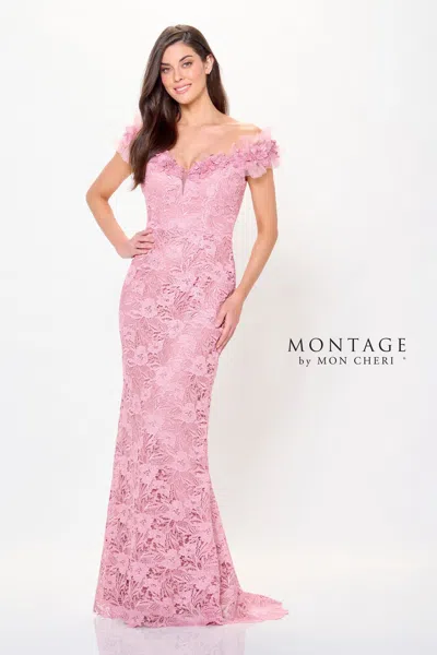 Montage M917 Long Formal Mermaid Evening Dress In Pink