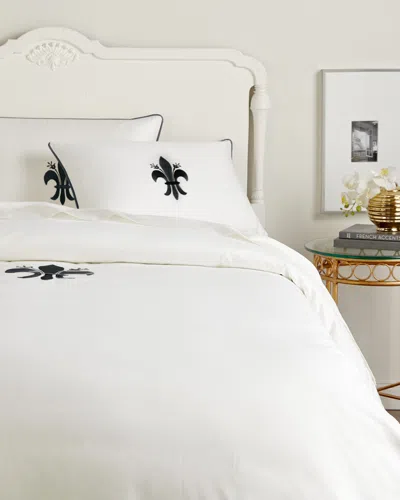 Montague & Capulet 400tc Fleur De Lis Embroidery Duvet Collection In White