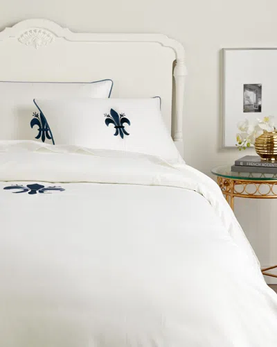 Montague & Capulet 400tc Fleur De Lis Embroidery Duvet Collection In White