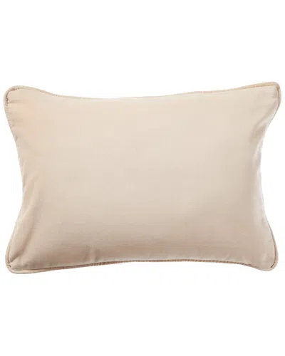 Montague & Capulet Cotton Velvet Lumbar Pillow In Neutral