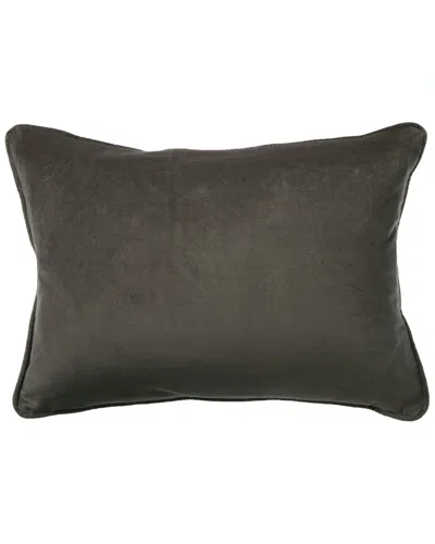 Montague & Capulet Cotton Velvet Lumbar Pillow In Gray