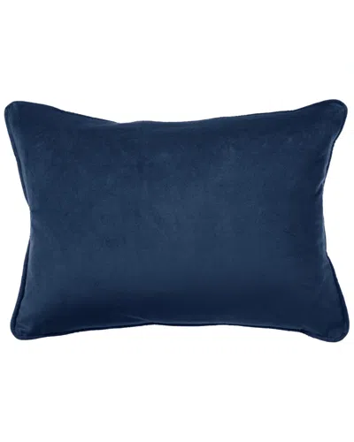Montague & Capulet Cotton Velvet Lumbar Pillow In Blue