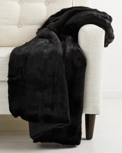 Montague & Capulet Mink Black Faux Fur Throw