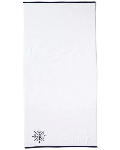 Montague & Capulet Ships Wheel Beach Towel In White