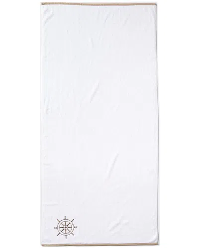 Montague & Capulet Ships Wheel Beach Towel In White